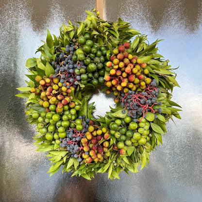 Herfst decoratie krans | Van echte planten en vruchten | 30cm | Antonio